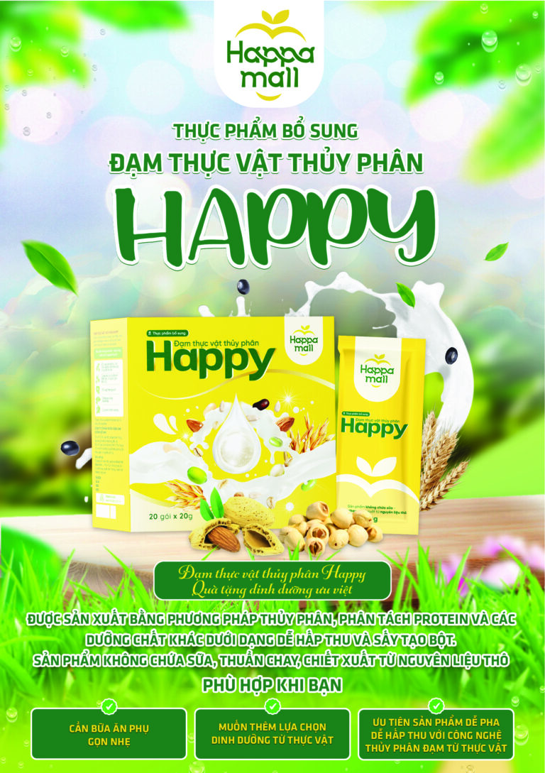 Tờ rơi thông tin Đạm thực vật thủy phân Happy